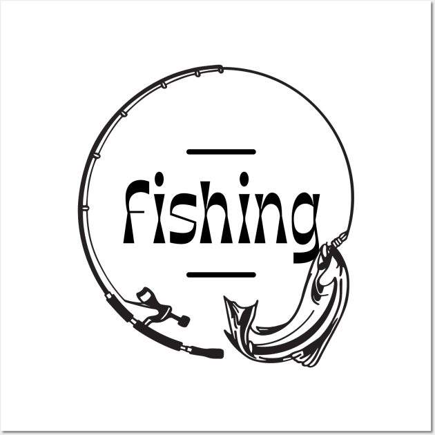 Fishing Rod: Hooked on Adventure Wall Art by neverland-gifts